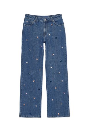 ScandivvXNaKd gerade Jeans mit Stein-Detail - Jeans mit geradem Bein - Blau - EU 36
