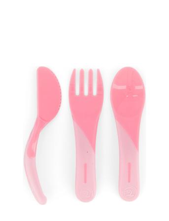 Twistshake Learn Cutlery 6+M Pastel Pink Home Meal Time Cutlery Rosa Twistshake
