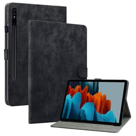 Kompatibel med Samsung Galaxy Tab S7 Plus / S8+ Ripebestandig deksel Søtt tigermønster trykt Tpu+pu-deksel med stativ/kortspor Svart ingen