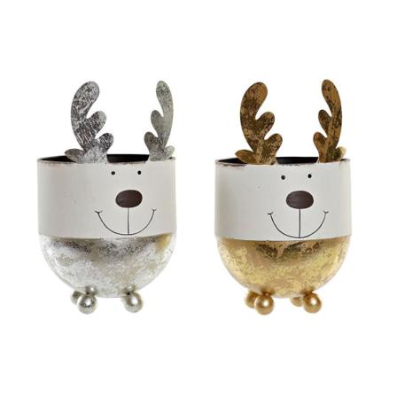 Kruka Dkd Home Decor Gyllene Metall Silver Vit Ren (2 Pcs) (11 X