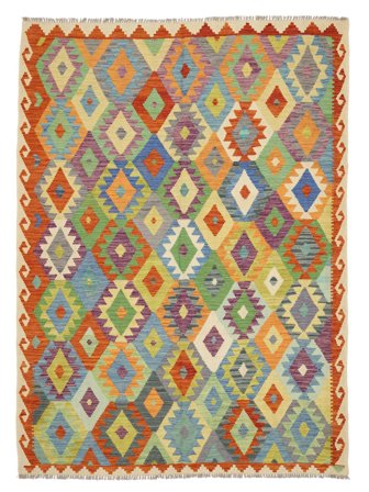 Kilim Afghan Old Style Tapis 207X288 Laine