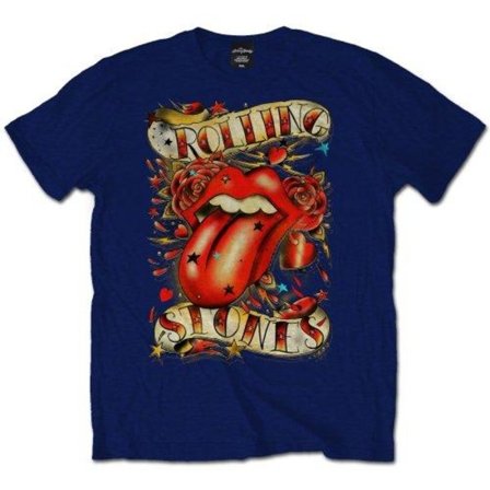 The Rolling Stones Unisex Adult Stars Logo T-Shirt L Marinblå
