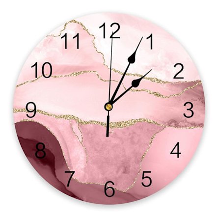 Marble Agate Silent Wall Clock Mode Vardagsrumsklocka Modern heminredning runda watch