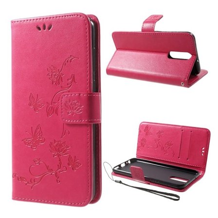 Butterfly läder Huawei Mate 10 Lite fodral - Rosa