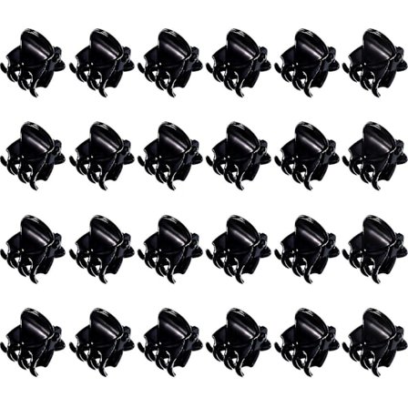Mini hårklemmer i plast, hårklemmer, klemmer (24 stk., svart)