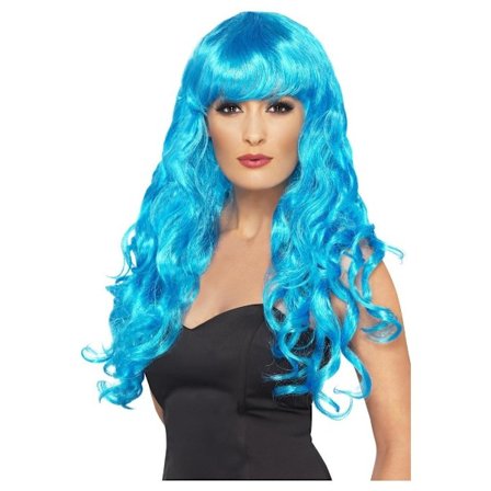 Smiffys Dam/Dam Siren Peruk One Size Blå