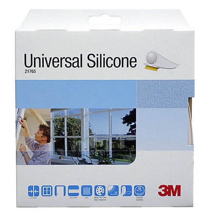 3M TETNINGSLIST O-PROF 21765 SILIKON HVIT 6M FESTEFLIK 9X7MM