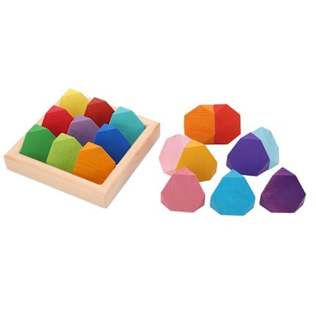 Stabelbare træsten Balancerende klodser Pædagogisk puslelegetøj til småbørn