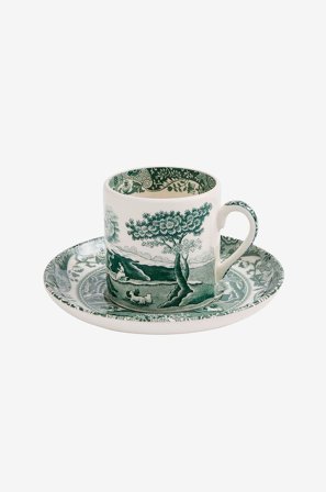 Spode - Espressokopp og underkop Heritage Green Italian - Grønn - Kopper & krus - Fra Homeroom