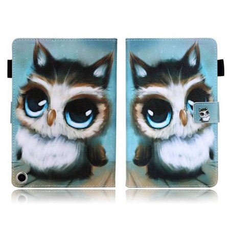 Amazon Fire HD 8 (2020) stylish mönster läder flip fodral - uggla