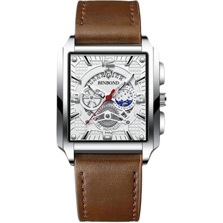 Suorakulmainen miesten rannekello muodikkaalla analogisella kvartsikellolla, miesten liikekello, vedenkestävä, kiiltävä ruostumattomasta teräksestä 