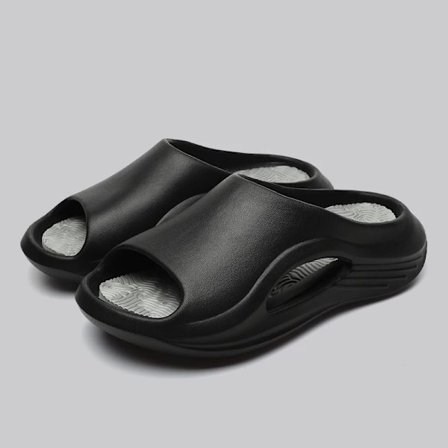 Herrtofflor Trendiga Sporttofflor För Herrar Hem Inomhus Badrum Tofflor Halkfria Icke-Absorberande Eva Tofflor Sommarhem. Svart 44-45