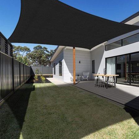 Rektangulär Solsegel 2x3m Svart, Vattentät Markis UV-skydd