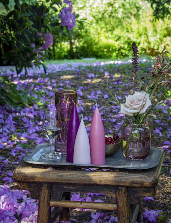 Hand Dipped C -Shaped Candles, 2 Pack Home Decoration Candles Block Candles Rosa Kunstindustrien
