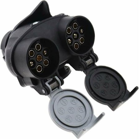 T-Audace 13-polig till 7-polig adapter 12N 12S Dubbel EU-kontakt Konverter Adapter för Bil, Släp, Lastbil, Släpvagnskoppling 12V Vattentät