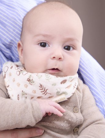 Filibabba Bandana Bib 2 Pack Gots - Little Wonders + Warm Grey - Beige - ONE SIZE