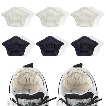 6 par hælpute for for store sko, selvklebende hælflikker, hælbeskyttere for justering av skolengden