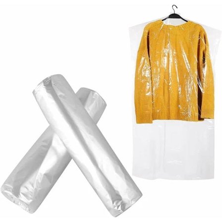 QU-Klädskydd, 100 st 60 cm x 100 cm Kemtvättspåsar Kläder Dammskydd Engångsskydd Överdrag Kostymväska-DENUOTOP,A