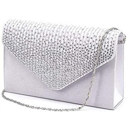 AVEKI Dame Aften Håndvesker Brude Bryllup Veske Håndveske, Sølv