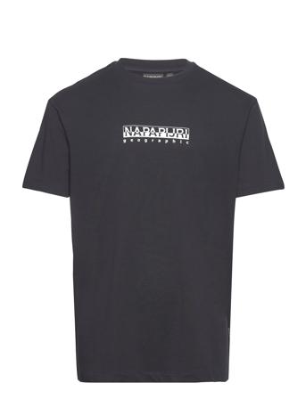S-Box Ss 4 Brightwhite 002, Medium T-shirts Short-sleeved Svart Napapijri*Betinget Tilbud