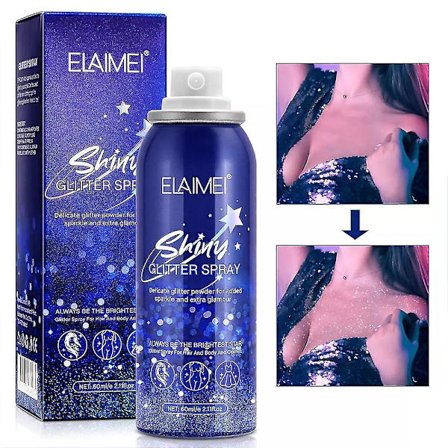 60ml Shiny Glitter Spray Glitter Spray För Hår Kroppskläder Snabbtorkande För Nattklubbsfestscen