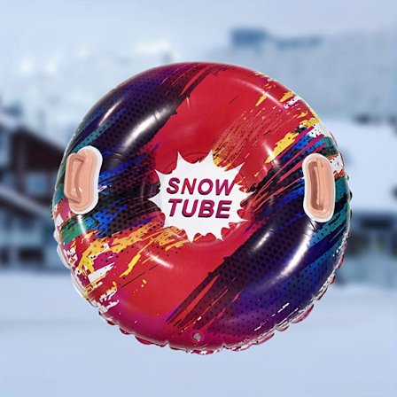 Kraftig PVC-slede for snøbrett med bærbart håndtak - Sikkerhetsdesign uten vinkel, sammenleggbar snøslede for ski og snowboard