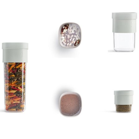 Lékué Flip opbevaringsbokse, sæt med 2, grøn | KitchenOne