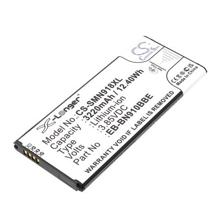 Batteri til SmartPhone, Mobil til Samsung Galaxy Note 4, SM-N910W8, SM-N910R4 og andre.