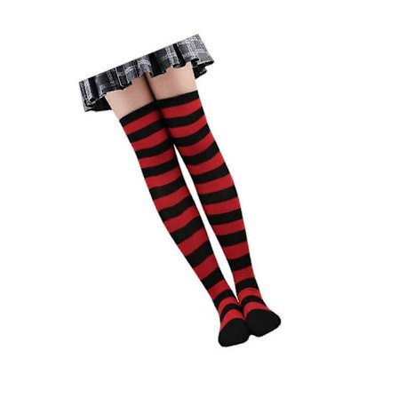 1/2/3/5 Stribede Sokker Komfortable Lårhøje Sokker Til Kostumefest