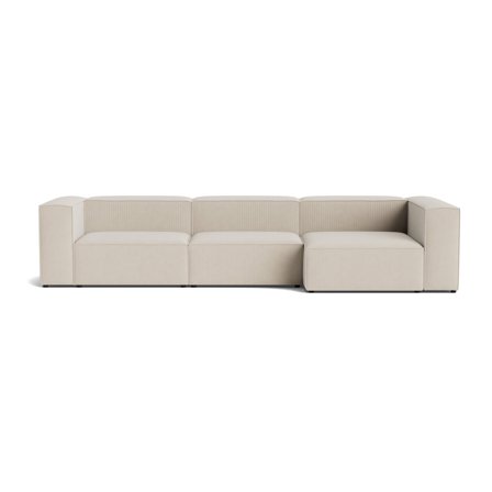 Topmodel Lissabon Chaiselong Sofa, Højrevendt, Rebel Beige, Kvalitetsstof, Modulsofa, 360x130x72cm