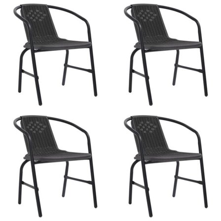 vidaXL Trädgårdsstolar 4 st plastrotting och stål 110 kg