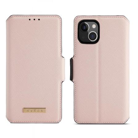 Muxma Saffiano Plånboksfodral Till Iphone 13 - Rosa Rosa