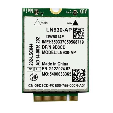 Dw5814e til Telit Ln930-ap Wifi-kort Wwan Fdd-lte Ngff 4g-modul til bærbare computere 5285 5480 5580 7480