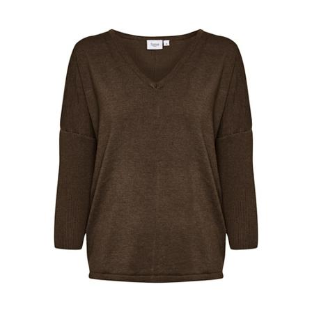 Saint Tropez MilaSZ V-N Pullover Brun, Dame