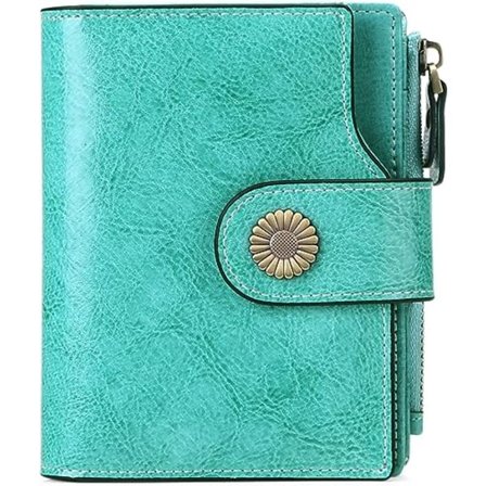 Aito nahkainen naisten lompakko, lyhyt koko, RFID-esto, 16 korttipaikkaa, mukaan lukien 2 ID-ikkunaa ja 1 vetoketjutasku