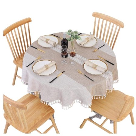 Rund duk, 140 cm, tvättbar, bomull, dammtät.