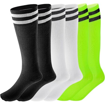 Par Barnfotbollsstrumpor, 3 Färger Tunna Andningsbara Barnfotbollsstrumpor för Daglig Löpträning Strumpor för Pojkar Åldrarna 5-12