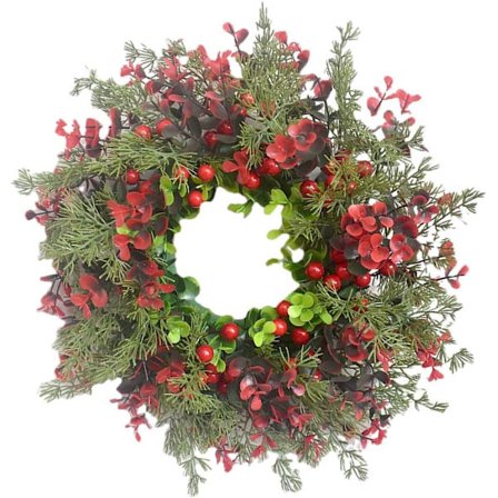 Julekrans, dørkranse, udendørs jul, 35 cm, julekrans, kunstige guirlander til forhaven, feriehjem dekoration