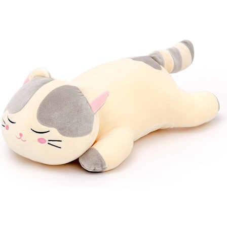 Myk Plysj Putedyr Gave Til Barn Grå Katt 45cm