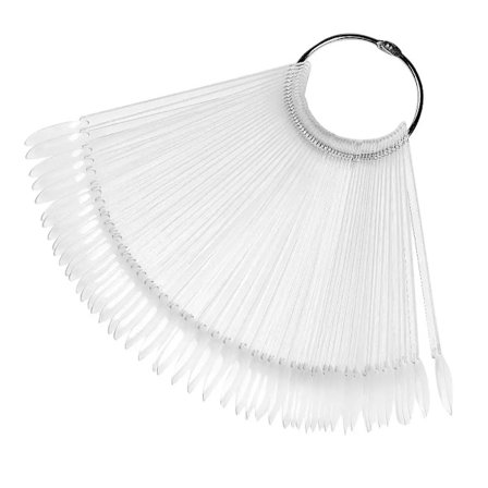 50 stk. Rundt Hode Jernring Vifte Fargekort Oval Falske Negler Øvelsesverktøy DIY Neglelakk Fargekort Neglekunst~03125