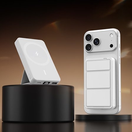 3C-certifierad 10000mAh powerbank, snabbladdning, magnetisk sugfunktion, trådlös remhållare, portabel powerbank