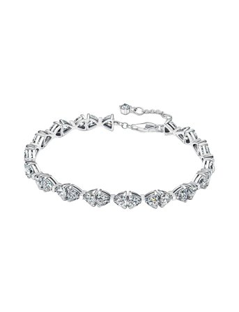Pandora Bow Sterling Silver Bracelet With Clear Cubic Zirconia - Silver - 16 CM