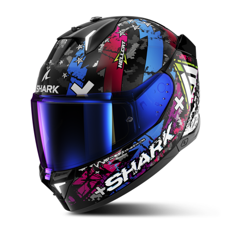 Shark Skwal i3 Hellcat Mat Integralhjälm Svart Krom/Blå L