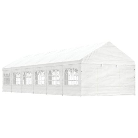 vidaXL Paviljong med tak vit 13,38x4,08x3,22 m polyeten