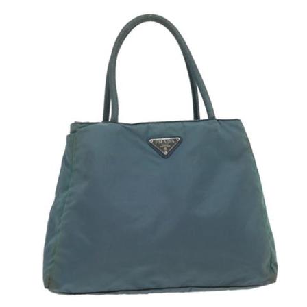 Prada Vintage, Pre -owned Nylon Handbag Blauw, Dames, Maat:ONE Size