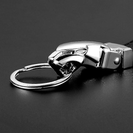 Luksuriøs leopardhodeskalle-nøkkelring i ekte skinn for Jaguar F-pace Xj Xe Xf Xj F-type E-pace - God[qb]