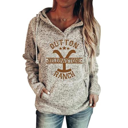 Print Med Bokstavstryck För Kvinnor Casual Långärmad Tröja Topp