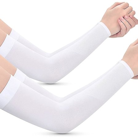 UV Solbeskyttelse Kompressions Arm Sleeves Tattoo Dækning Kølende Atletisk Sports Sleevewhite