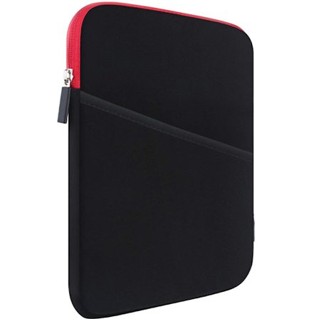 Tablet Sleeve Case med tilbehørslomme, Sort+Rød til 12,9 tommer
