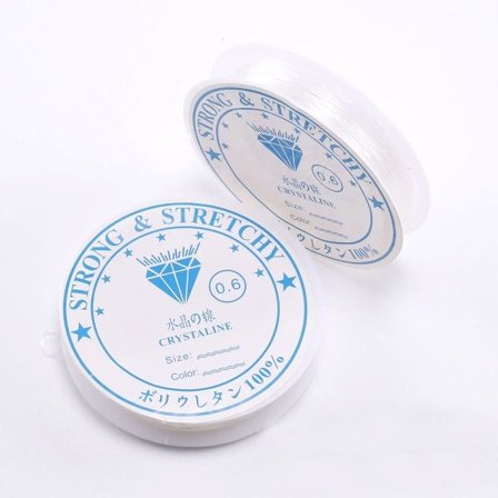 /Hc/0,6 mm Elastisk Tråd - Resårtråd för pyssel - 15 meter Transparent